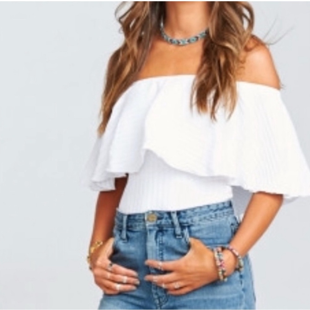 Show Me Your Mumu Lou Ribbed Ruffle Sleeve BodySuit